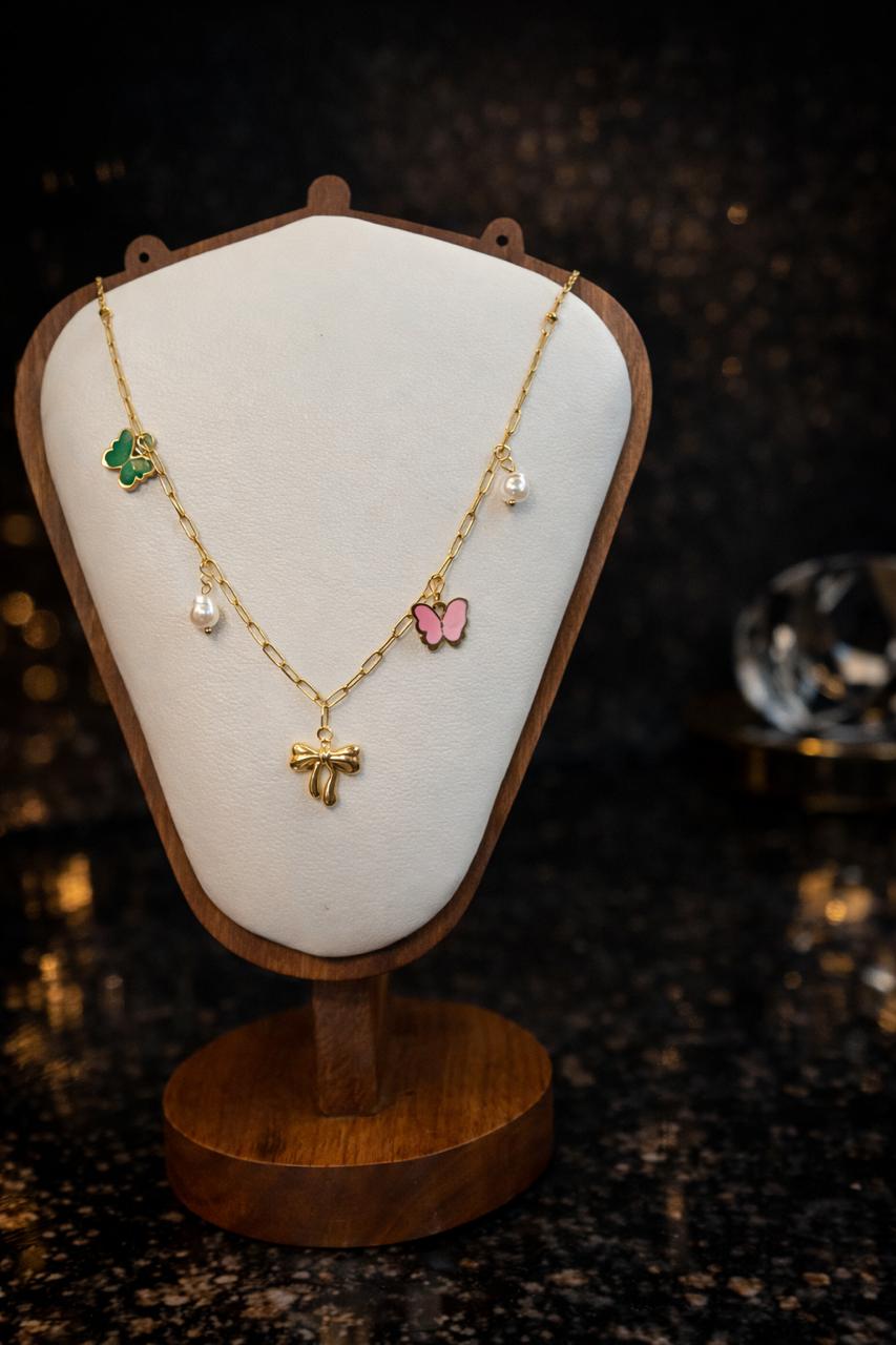 Butterfly Blossom Charm Necklace
