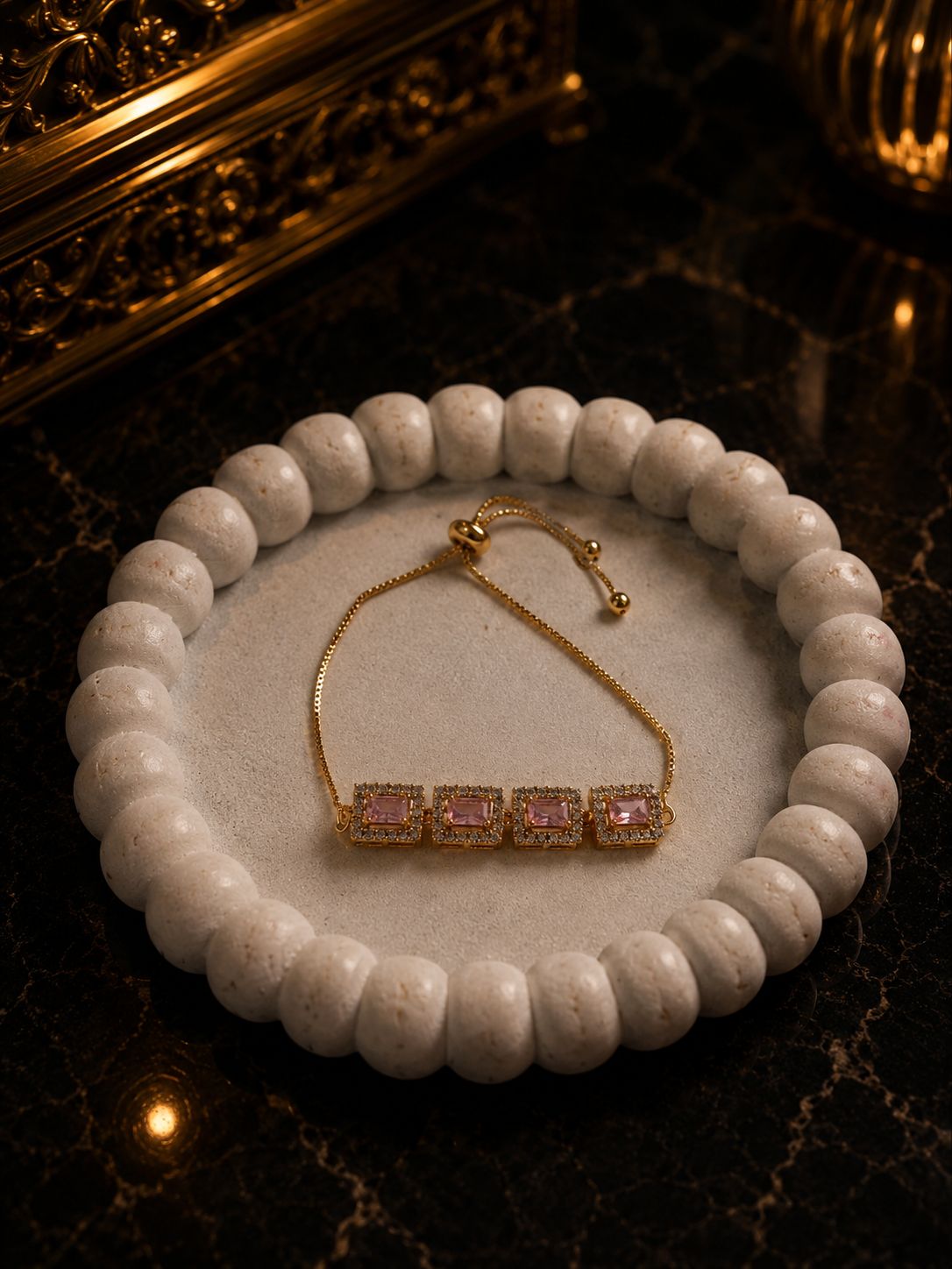 BLUSH ROYALE ADJUSTABLE BRACELET