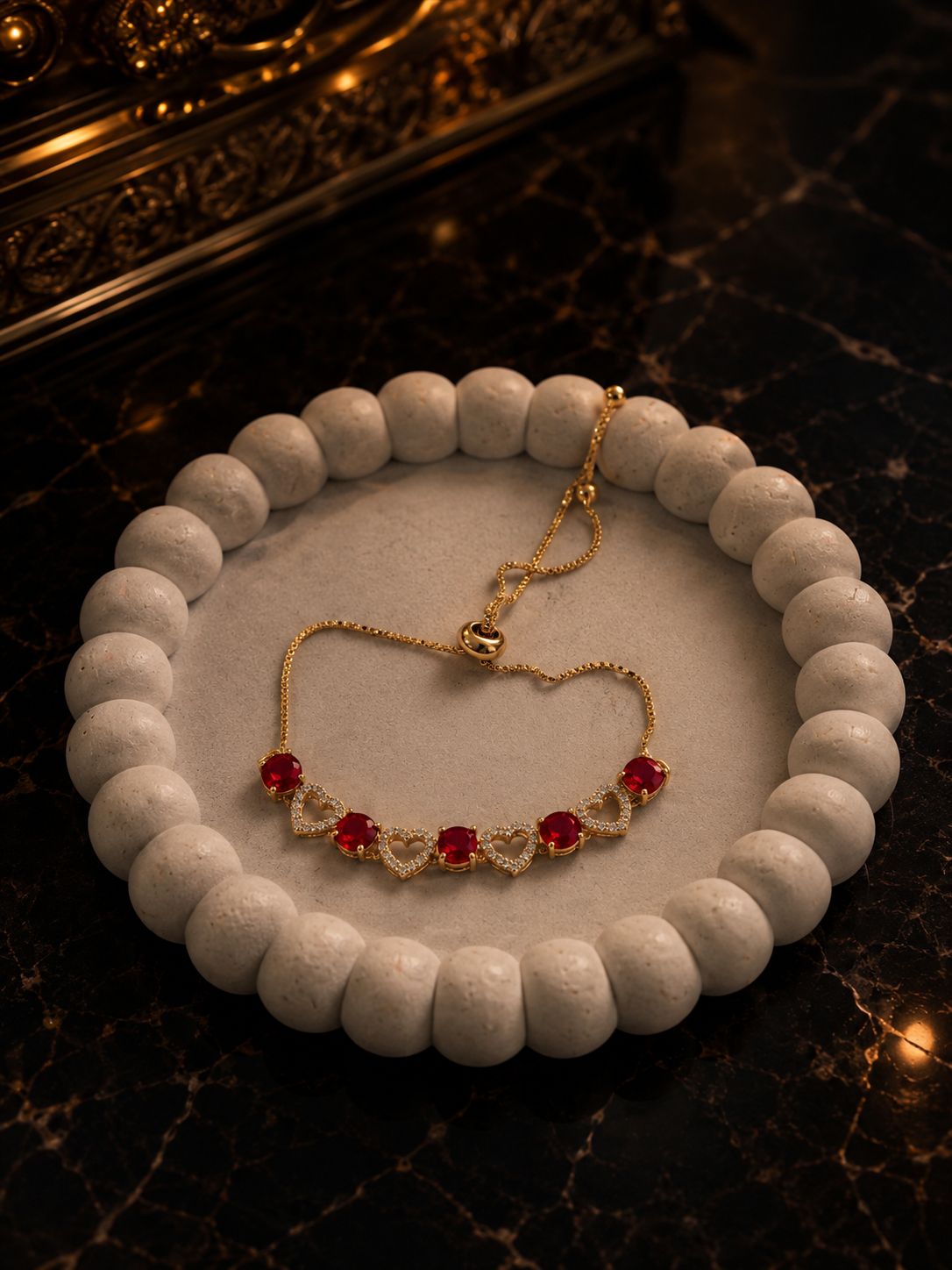 RUBY AURA ADJUSTABLE BRACELET